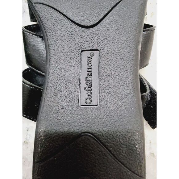 Croft & Barrow Size 7 Dwelling BLACK Strappy SLIDE SANDALS Leather *Defect* - Picture 9 of 9